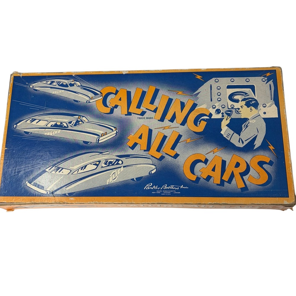Vintage Calling All Cars Board Game Parker Brothers Complete w/ Box Cars